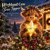Highland Cow Christmas Tree Topper Glowing Star Topper, Lighted Decoration with Unique Party Supplies Warm LED, Battery Operated Holiday Ornament
