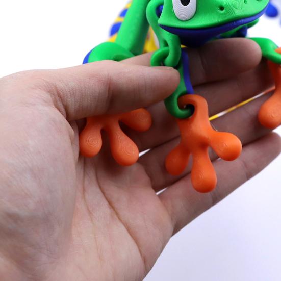 Магнитная 3D-печатная игрушка-лягушка с подвижными суставами Магнит на холодильник в виде лягушки Фигурка животного с шарнирным соединением Украшение для домашнего офиса и монитора компьютера
