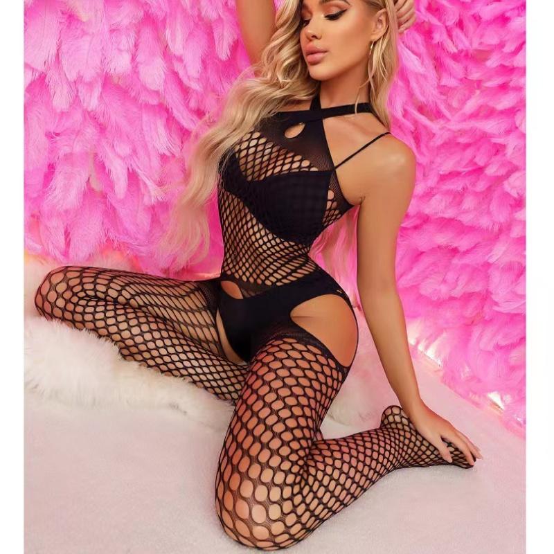 Женский сетчатый комбинезон до бедра, прозрачные чулки, сексуальное нижнее белье, ажурный прозрачный эластичный прозрачный кружевной боди
