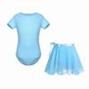 Детское танцевальное балетное платье для девочек, гимнастический купальник с короткими рукавами и юбкой-пачкой, комплекты