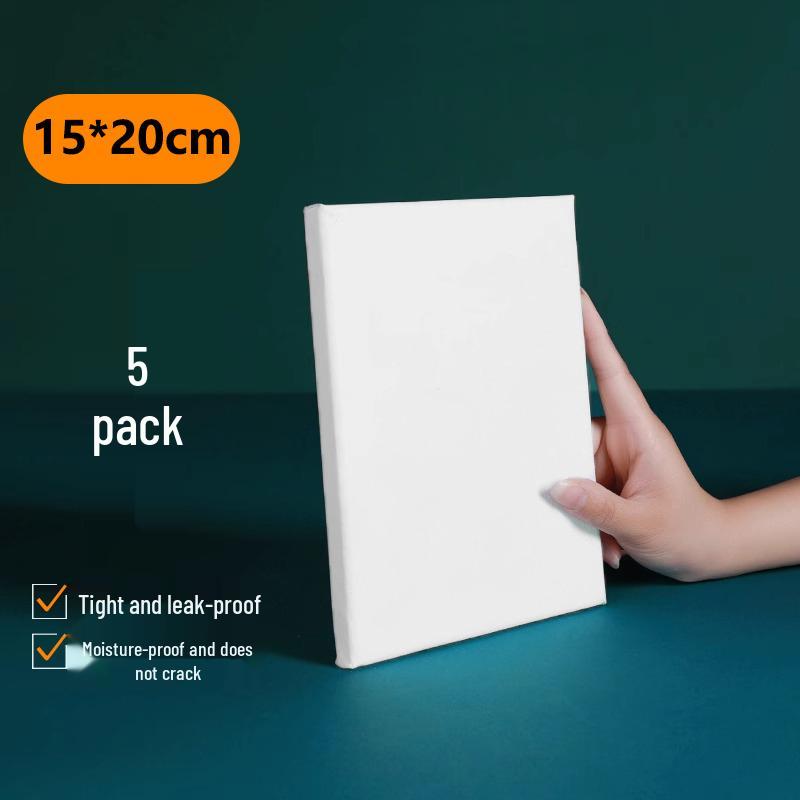 5-Piece Acrylic Oil Painting Set: Blank Cotton & Linen Canvas Panels with Large Frame