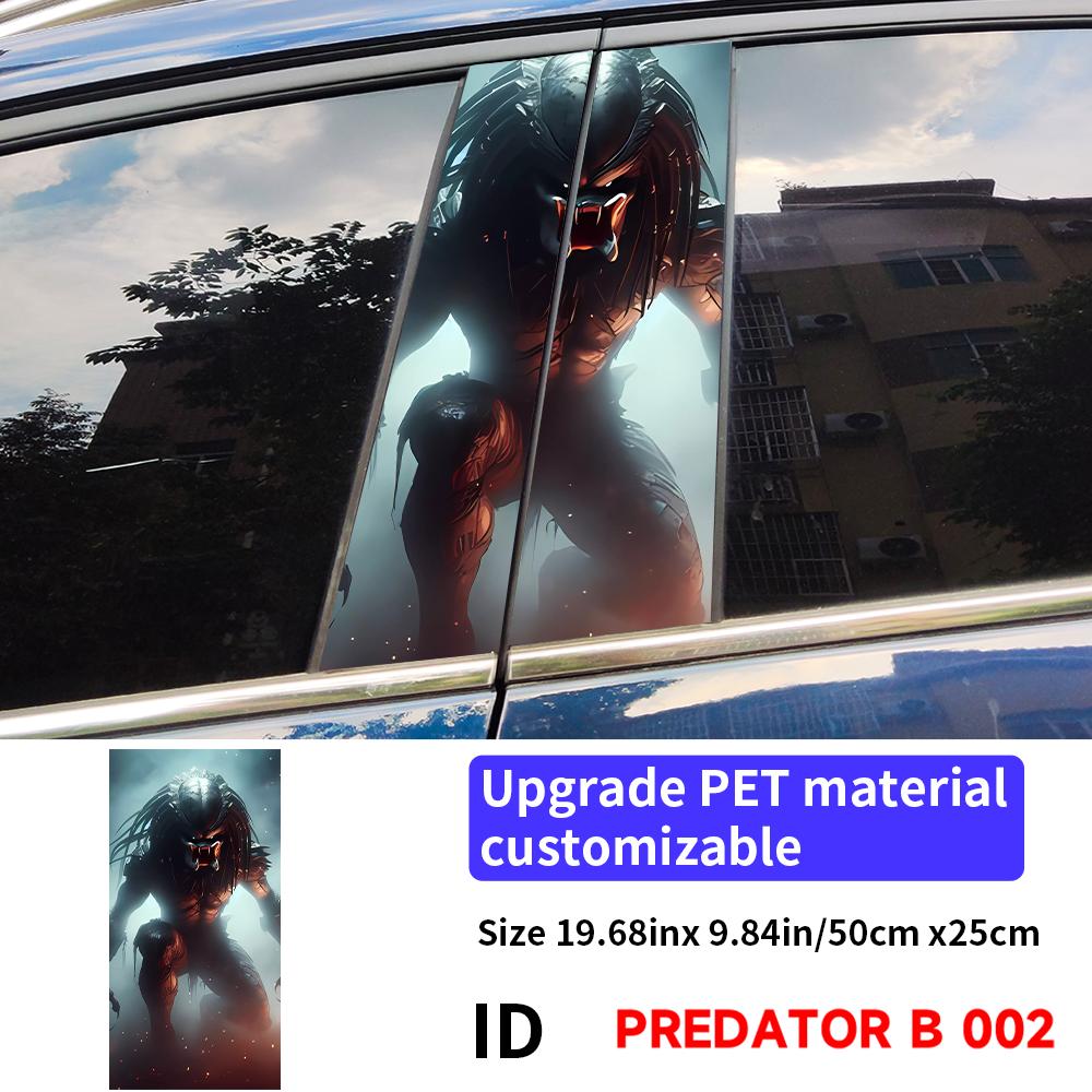 Predator Car Stickers Car B-pillar Decal Waterproof Stickers Auto Center Pillar Sticker Cover Scratches Vehicle Decor Accessorie