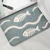 Коврик для ног с рисунком линейной рыбы, впитывающий воду, коврик для украшения дома, маленький коврик для душевой комнаты, коврик для умывальника, мягкий и удобный