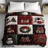 Quilted Christmas Blanket Washable Xmas Fleece Blanket Universal Christmas Throws Christmas Gift