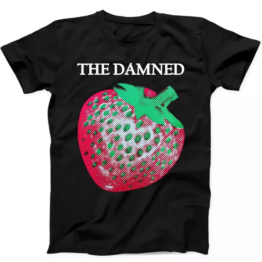 The Damned Strawberries Punk Rock Music Gift Black T Shirt 244