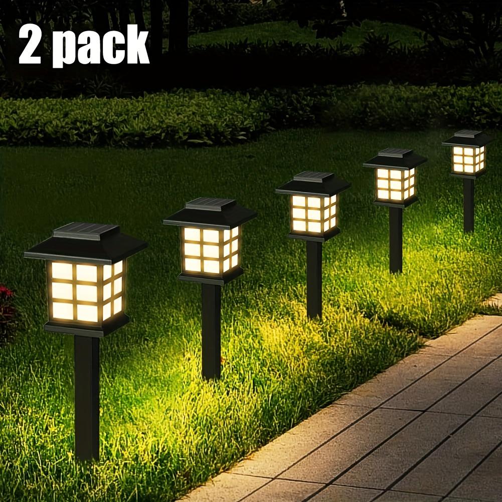 3000LM 2pcs Outdoor Solar Garden Lights Waterproof House LED Pathway Light Sensor Solar Landscape Lights For Yard Patio Walkway Garden
