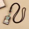 Tibetan Thangka Necklace Ebony Buddha Pendant Men's and Women's Long Simple Sweater Chain Retro Accessories