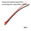 4pcs with Wire Battery T-shaped Plug Model 14AWG/16AWG Red Male and Female Seat