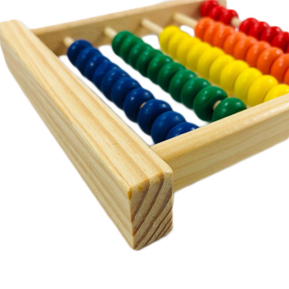 Детские игрушки Мода Счеты Математика Дети Бусины Рамка Деревянная Обучающая Головоломка 5-Рядная Образовательная