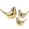 Quikaboo Bird Ornaments, Auspicious Charms, Figurines, Gold, Chickens, Stylish Decor, Set of 3
