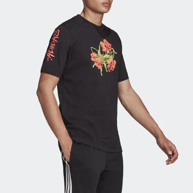 adidas originals Logo Printing Athleisure Casual Sports Short Sleeve Black Men's GJ7769