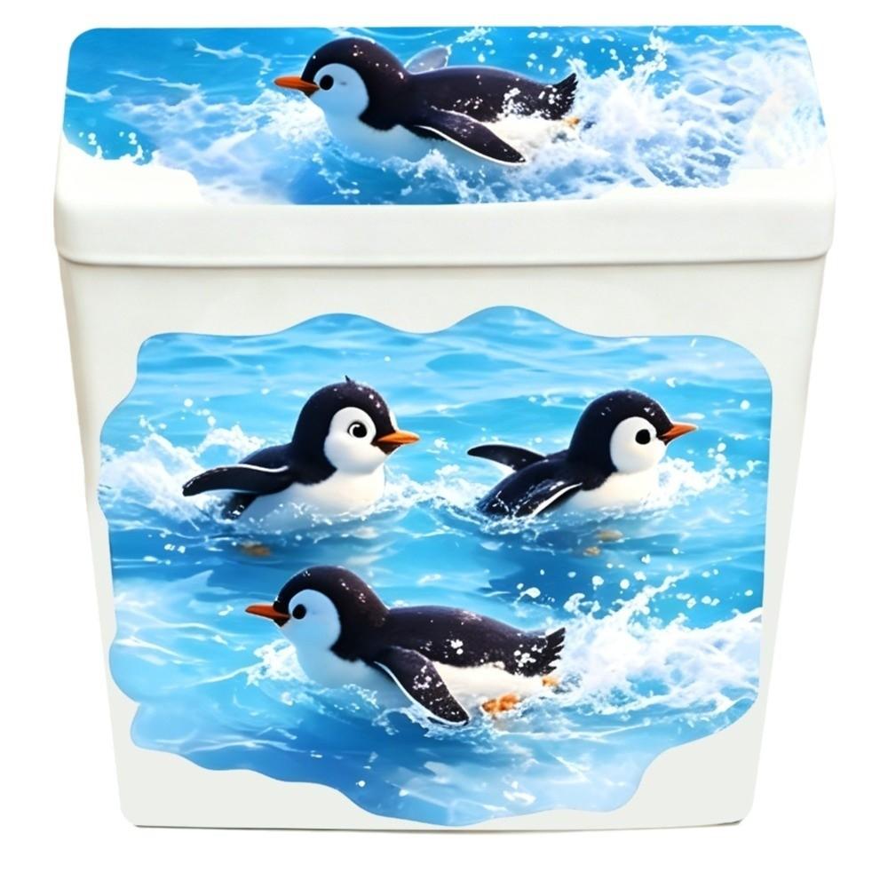 Removable Penguin Sticker Self-Adhesive Bathroom Decal Toilet Sticker  Kitchen Refrigerator Door