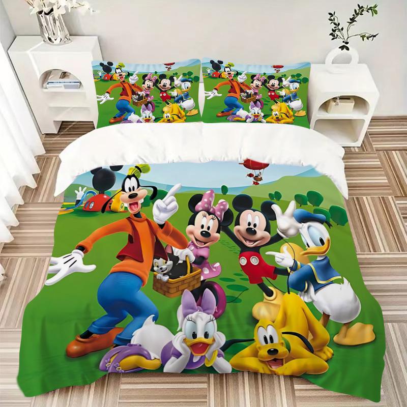 Mickey Mouse Clubhouse Adventure Print 3Pcs Bedding Setduvet Cover With 2 Bedropillowcase Home Birthday Gift