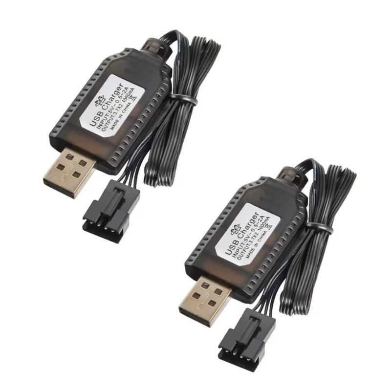 2 шт. Кабель USB-зарядки 7,4 В со штекером SM2.0 4P для LiPo аккумуляторов, для питания автомобилей и транспортных средств