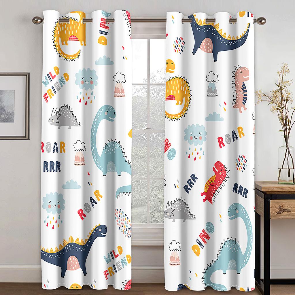 Cartoon Dinosaur Curtains For Children's Bedroom Drapes Window Curtains For Living Room Bedroom Blinds Kids Room Home Decor