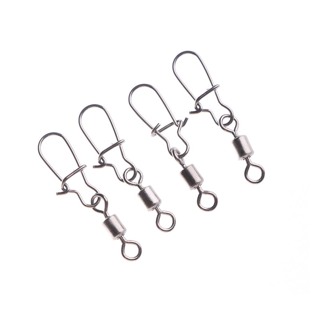 50 шт. прочный с крючковым замком рыболовный крючок вращающийся вертлюжок соединитель для снастей вертлюги рыболовный подшипник