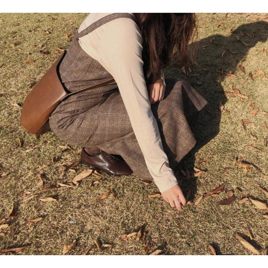 Осенне-зимняя винтажная клетчатая юбка на подтяжках, свободные утягивающие шерстяные повседневные платья на подтяжках