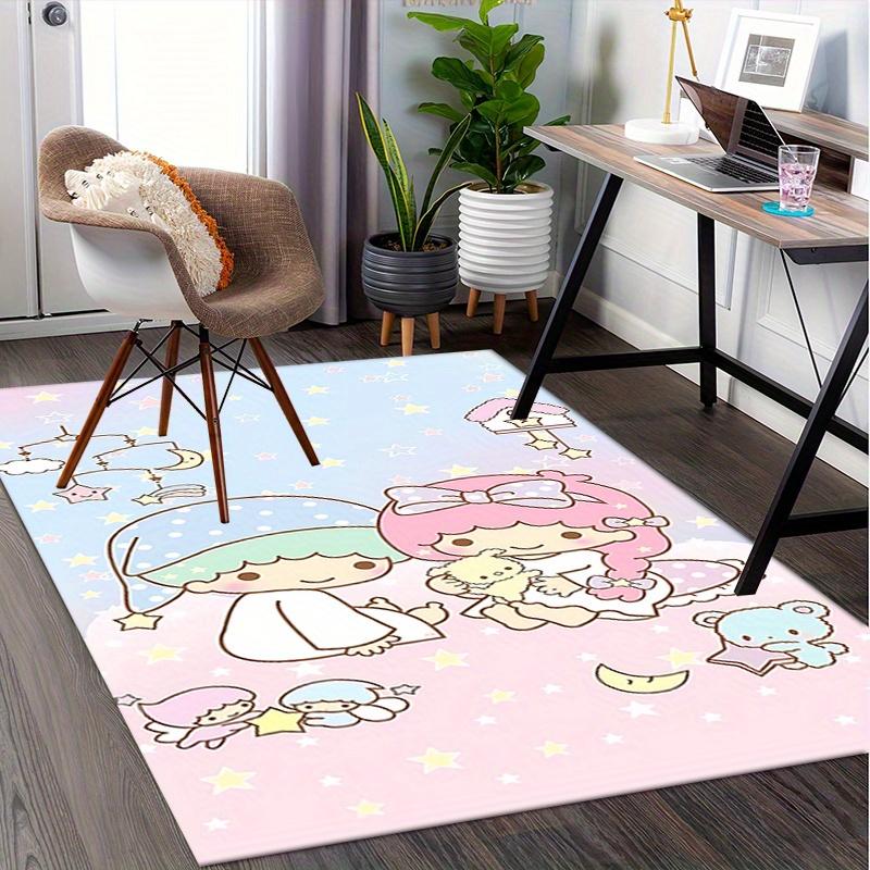 Коврик для офиса Little Twin Stars, Милый фэнтезийный противоскользящий коврик, Машинная стирка для гостиной, спальни, офиса, Различные размеры, Коврик для спальни, Декоративный М
