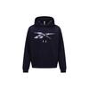 Reebok Cny Series Logo Embroidered Hooded Knit Pullover Sweatshirt Unisex Sweatshirt Dark-Blue 24SRC309UGN2