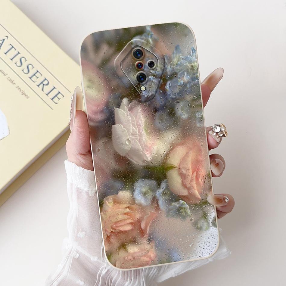 For Vivo S1 Pro (1920) / S1 (1907) Beautiful Bow Rose Painting Phone Case For Vivo S1 S1Pro Soft Silicone Shockproof Cases
