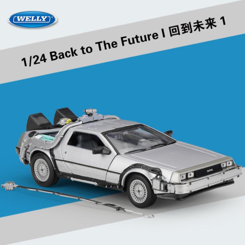 Велли 1:24 DMC-12 Машина времени ДеЛореан Назад в будущее Модель автомобиля Литой металлический автомобиль Модель-симулятор Коллекция Детская игрушка Подарок