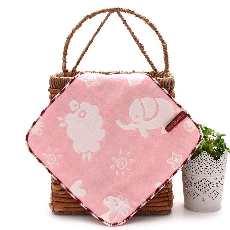 6 Layer Gauze Baby Washcloth 25x25cm Soft Absorbent Jacquard Infant Burp Cloth Thickened Face Towel For Autumn Winter