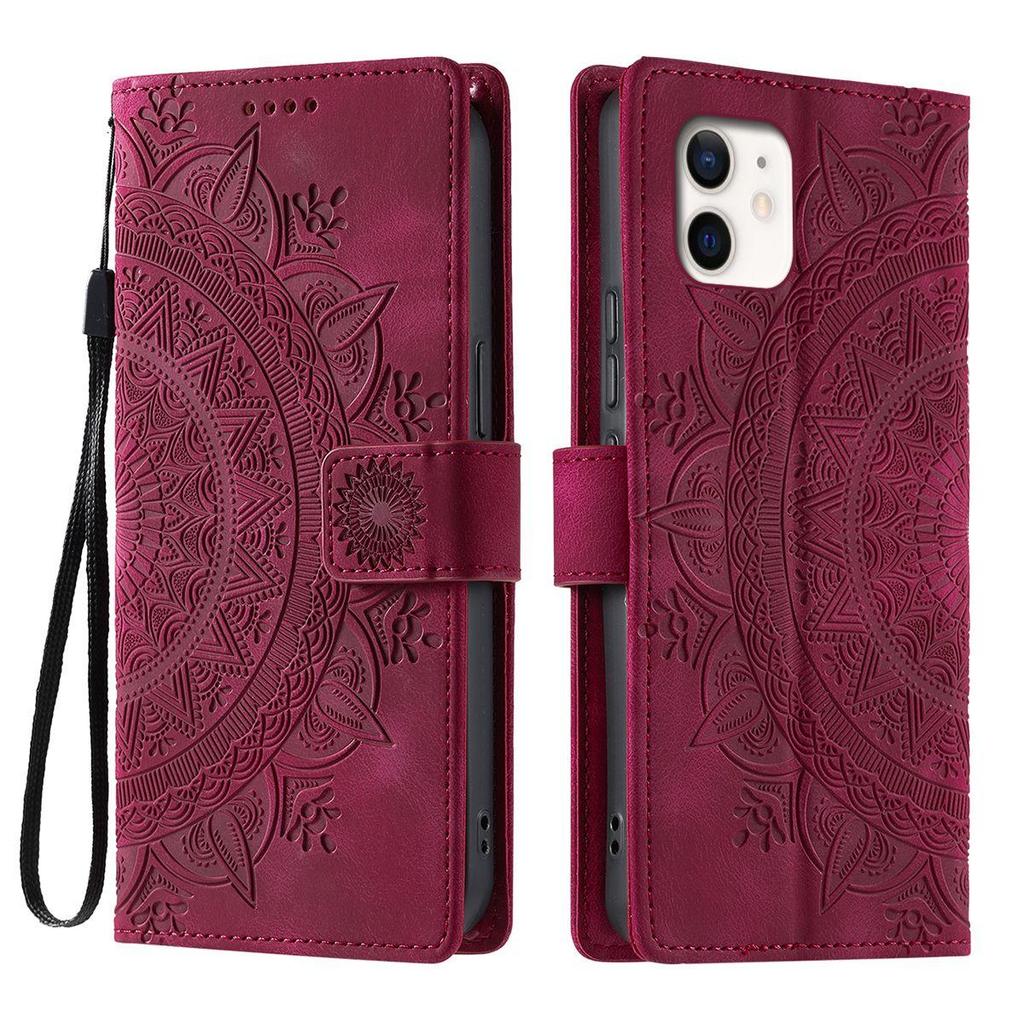 Чехол-книжка из PU-кожи с тиснением мандала для iPhone 12 Mini