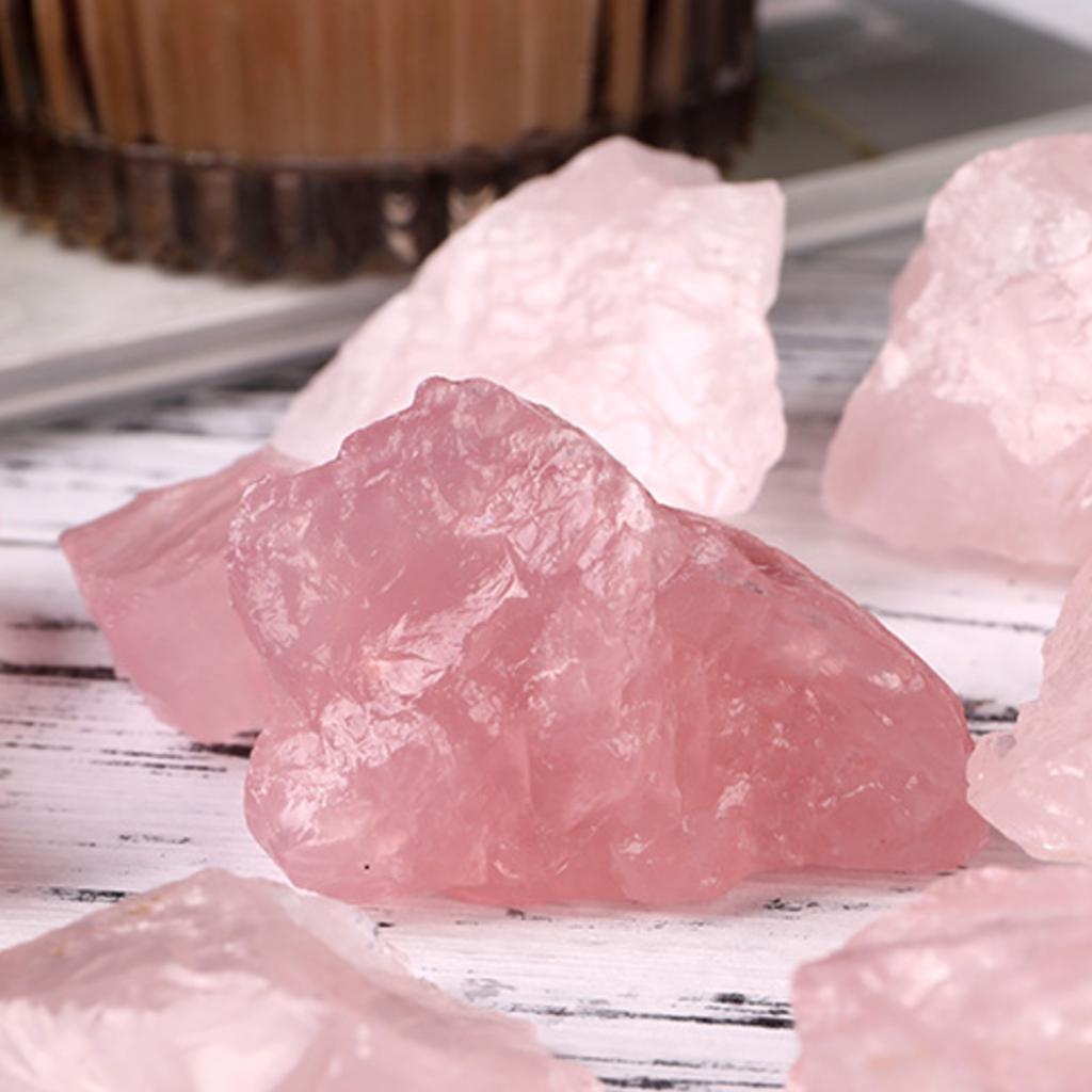 100g Natural Rose Quartz Mineral Pink Quartz Crystal Raw Stone Aromatherapy Incense Stone Ornaments