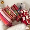 New Christmas Red Scarf Women's Winter Christmas with Warm Knitted Shawl Soft Waxy Atmosphere Scarf