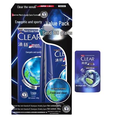 Шампунь против перхоти для мужчин Clear Men Active Sport контроль жирности с маслом мяты