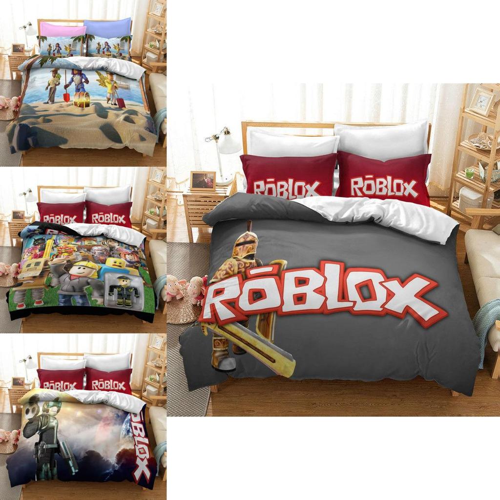 Удобный и прочный комплект постельного белья Roblox с элегантными узорами и гладкой текстурой