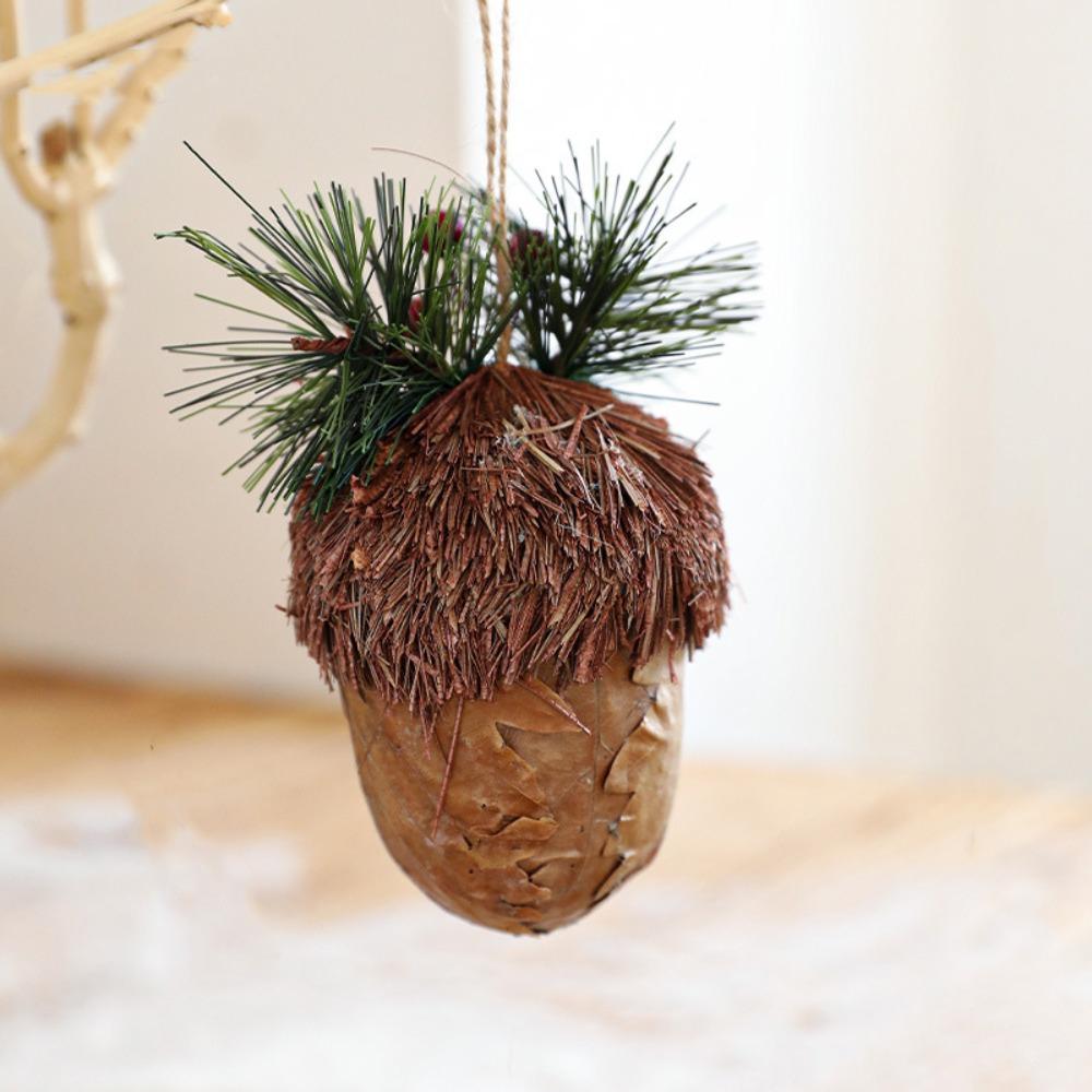DIY Xmas Tree Hanging Ornaments Small Simulated Pinecone Pendant New Year Gift