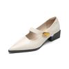 Pointed Single Shoes Women's Thick Heel with Shallow Mouth Mary Jane Shoes Temperament High Heels