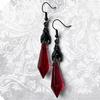 Готические серьги в виде летучей мыши с красными черными каплевидными бусинами, серьги для любителей летучих мышей, женщин и девушек, украшения на вечеринку в честь Хэллоуина, готический подарок