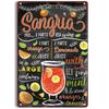Vintage Cocktail Recipe Metal Tin Signs Set  Pina Colada Sangria Margarita Aperol Spritz Zombie Screw Driver Drinks Wall Decor
