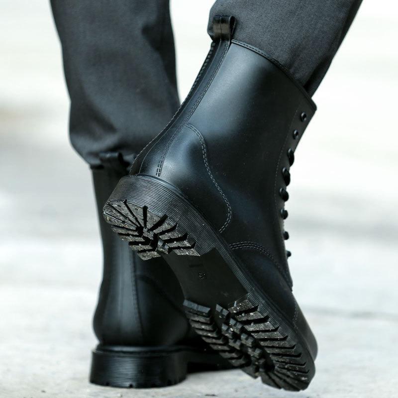 Мужские ботинки Мартин на шнуровке, короткие, модные, повседневные, нескользящие, дождевые, для рыбалки, спецодежда, шахтерские дождевые ботинки