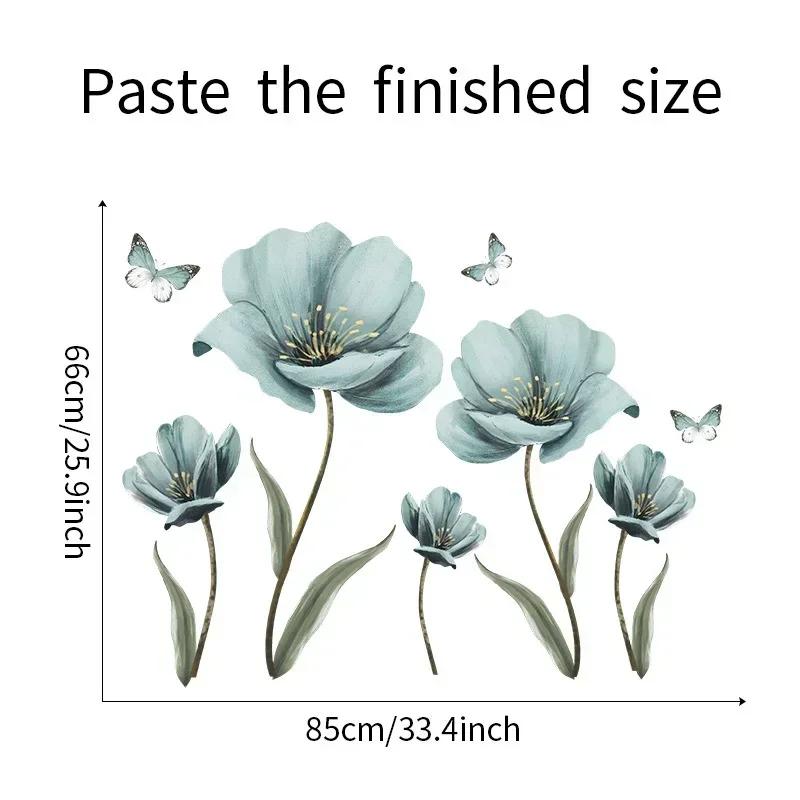 Креативные наклейки на стену с цветами для гостиной, спальни, настенное украшение, самоклеящиеся наклейки на стену, кухонные обои для дома