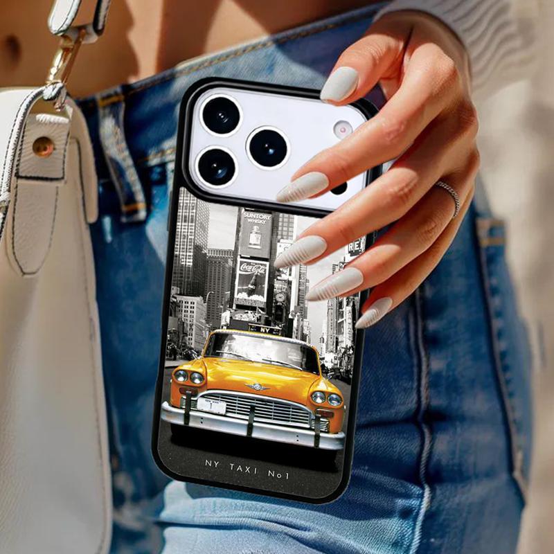 Желтые такси Нью-Йорка Чехол для телефона Для iPhone 17 Air 14 15 13 12 Max Чехол Для Apple 16e 11 Pro Max Plus Coque