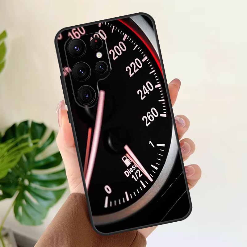 Cool Retro Speedometer Soft Case For Samsung Galaxy S21 S22 S23 S24 S25 Ultra S9 S10 Plus S20 FE S24 FE Phone Cover