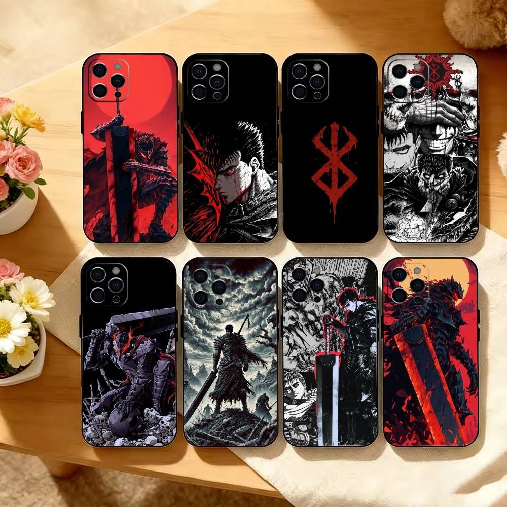 Крутой Популярный Чехол Для Телефона С Комиксами B-Berserk Для iPhone 17, 16,15,14,13,12,11 Plus,Pro Max, Других Мягкий Черный Чехол