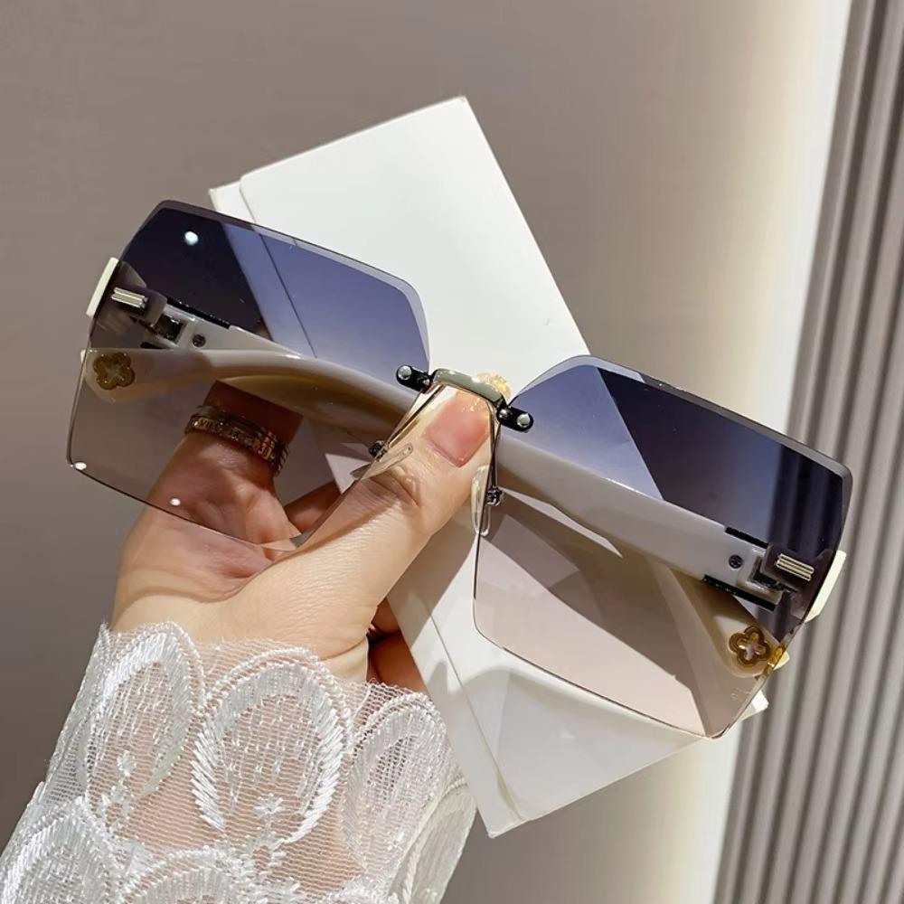 Солнцезащитные очки без оправы Летние женские очки Градиентные солнцезащитные очки UV400 Модные женские очки