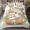 Lovely Sloth Duvet Cover Set Cartoon Animal Bedding Set For Girls Boys Teens Dorm Bedroom Decor Microfiber King Comforter Cover