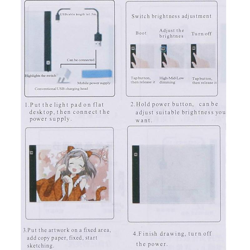 Диммируемый USB A4 светодиодный световой короб для рисования трафаретная доска для рисования шаблонов