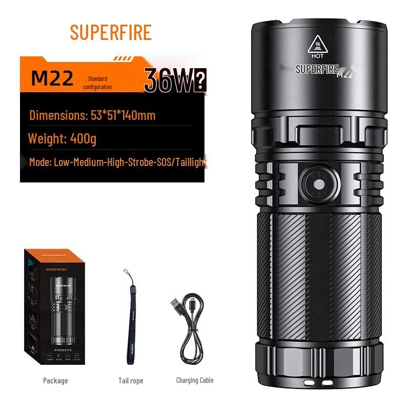 SupFire M22 P90 Zoom Rechargeable LED Flashlight