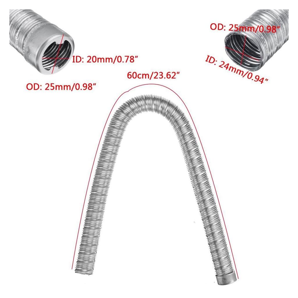 24mm Double Layer 60cm Car Heater Exhaust Pipe Air Diesel Parking Heater Exhaust Hose