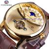Luxury Automatic Mechanical Watches Mens Sun Moon Phase Tourbillon Watch Waterproof Men Wristwatch