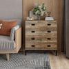 Chest of Drawers, 4-Drawer Storage Organiser Unit with Metal Frame for Bedroom, Living Room, Brown
