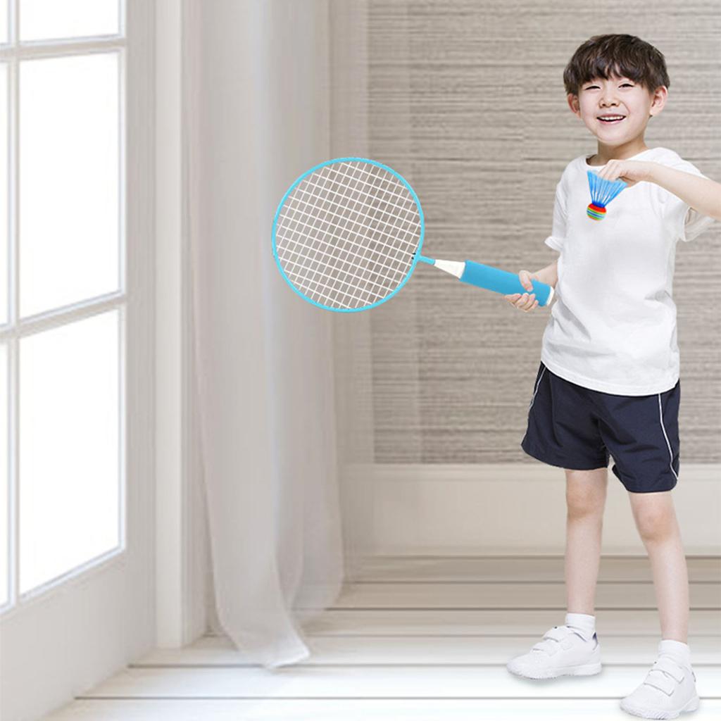 Children Badminton Racket Set Large Mesh Soft Anti Slip Handle Comfortable Grip Kids Badminton