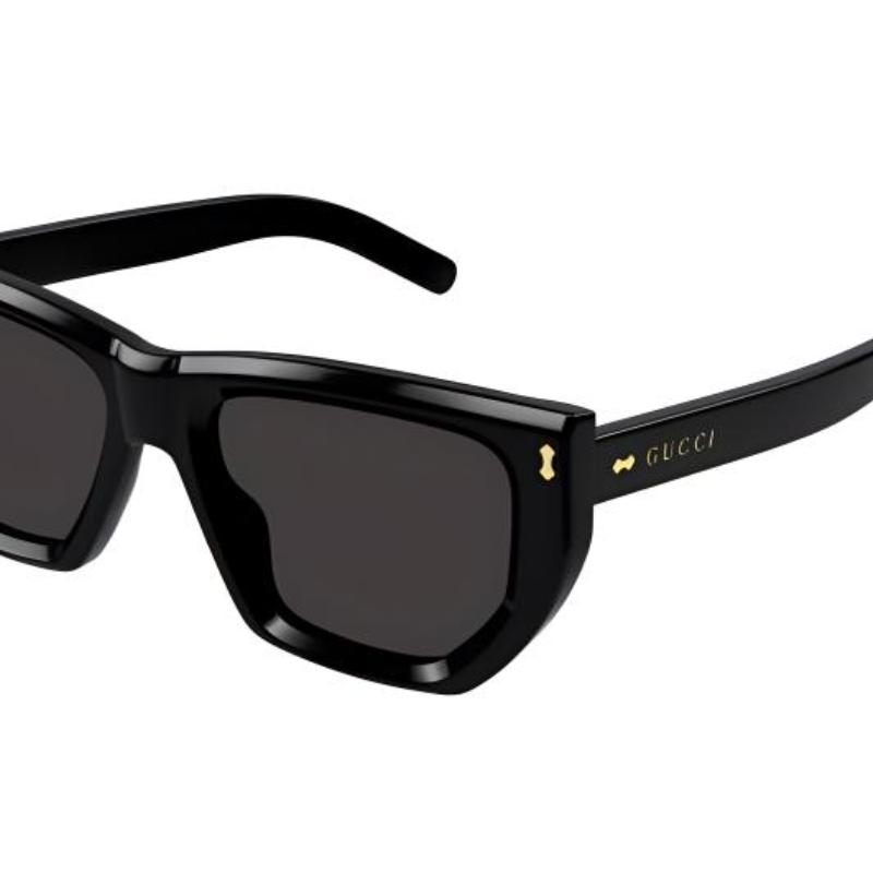 Gucci Солнцезащитные очки неправильной формы из ацетата с надписью на дужке, мужские, черные