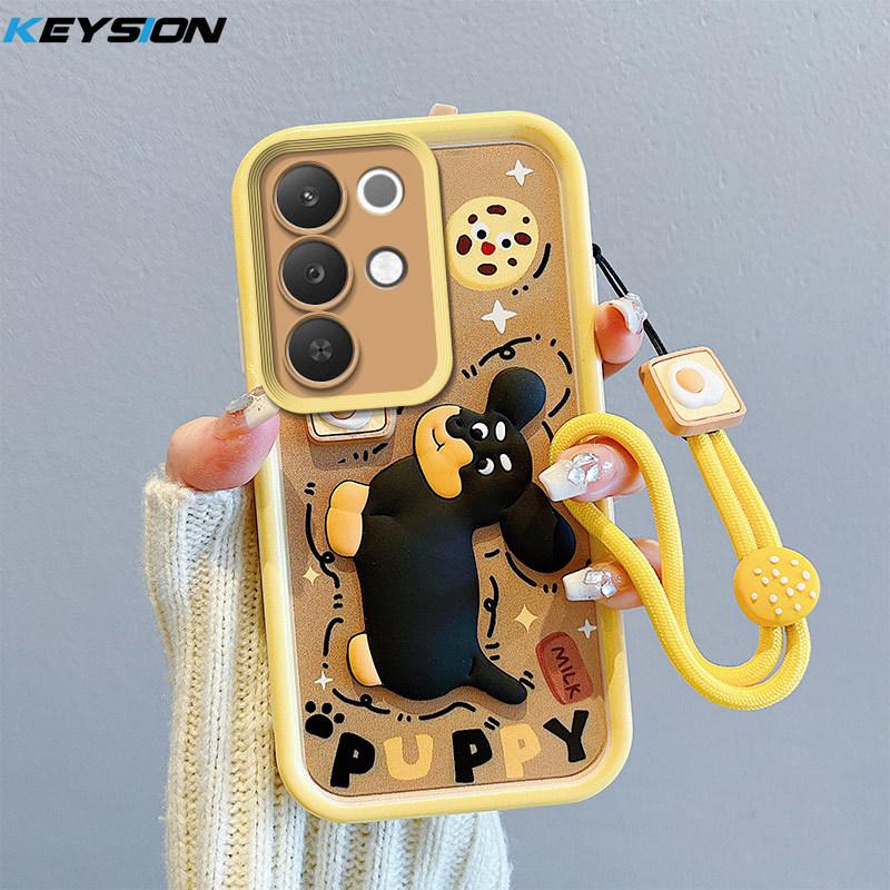 KEYSION Ударопрочный чехол для Realme C85 5G с ремешком, мягкий силикон, милая 3D мультяшная кукла, задняя крышка телефона для Realme C85